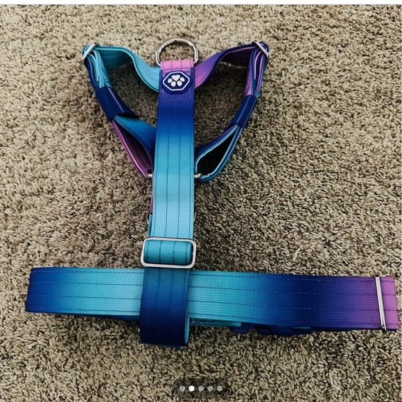 Gradient Dog Harness and Leash Set - Blue and Purple. - Picture 2 of 4